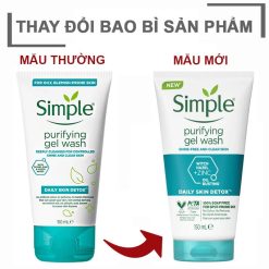 Sữa rửa mặt Simple cho da mụn nhạy cảm 150ml giúp kiềm dầu ngừa mụn - 8710447474419