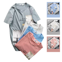 Áo Thun Nam Cổ Tròn Cotton In Hoạ Tiết Lạ Mắt - AB424