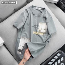 Áo Thun Nam Cổ Tròn Cotton In Hoạ Tiết Lạ Mắt - AB424