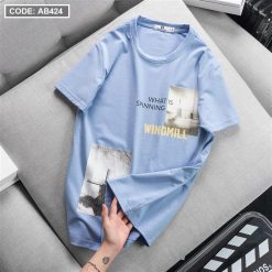 Áo Thun Nam Cổ Tròn Cotton In Hoạ Tiết Lạ Mắt - AB424