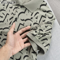 Áo Thun Nam Cá Sấu Poly In Chữ Cái (Có size 3x) - CS196
