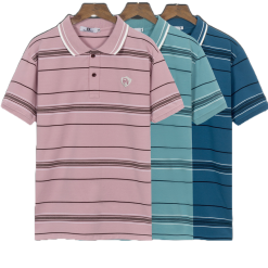 Áo thun sọc nam thêu logo PH thun cotton - AS049