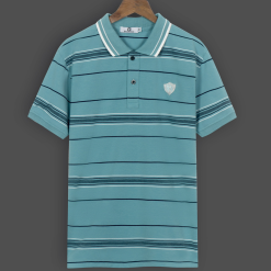 Áo thun sọc nam thêu logo PH thun cotton - AS049