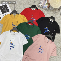 Áo thun thái nữ cổ tròn in chữ see you form suông mặc ôm - AG1159