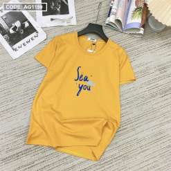Áo thun thái nữ cổ tròn in chữ see you form suông mặc ôm - AG1159