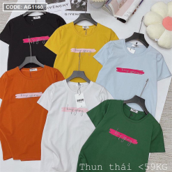 Áo thun thái nữ cổ tròn form giấu quần in chữ keep going - AG1160