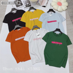 Áo thun thái nữ cổ tròn form giấu quần in chữ keep going - AG1160