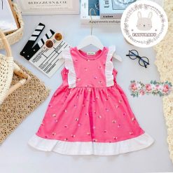 Đầm nữ cho bé gái lai bèo in hoạ tiết - BE005