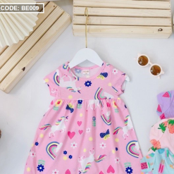 Đầm nữ cho bé gái in hình ngựa unicorn - BE009