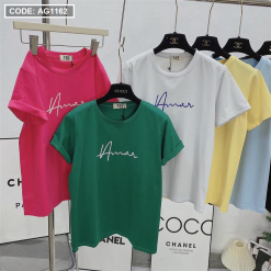 Áo thun nữ form rộng giấu quần in chữ kiểu amor - AG1162