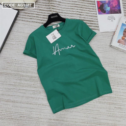 Áo thun nữ form rộng giấu quần in chữ kiểu amor - AG1162