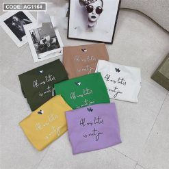 Áo nữ thun thái form rộng giấu quần in hoạ tiết trái tim - AG1164