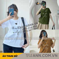 Áo nữ thun thái form rộng giấu quần in hoạ tiết trái tim - AG1164