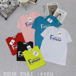 Áo thun thái nữ form suông rộng in chữ forever - AG1165