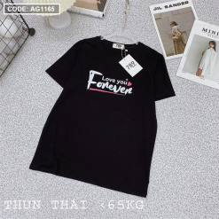 Áo thun thái nữ form suông rộng in chữ forever - AG1165