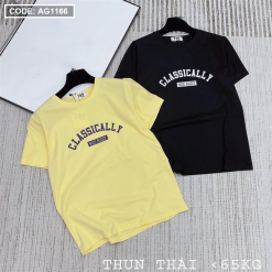 Áo thun thái nữ form rộng in chữ classically - AG1166