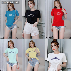 Áo thun thái nữ form rộng in chữ classically - AG1166