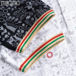 Áo Thun Nam Cổ Bẻ In Hoạ Tiết Viền Bo Màu (Có size 3x) - CS198