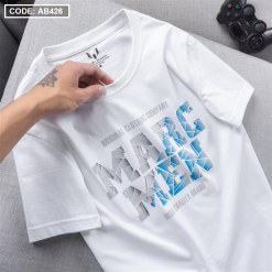 Áo Thun Nam Cổ Tròn Cotton In Chữ Marc Men - AB426