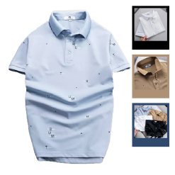 Áo Thun Nam Cổ Bẻ In Hoạ Tiết Chữ (Có Size 3x) - CS199