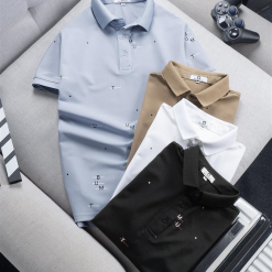 Áo Thun Nam Cổ Bẻ In Hoạ Tiết Chữ (Có Size 3x) - CS199