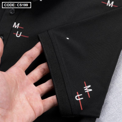 Áo Thun Nam Cổ Bẻ In Hoạ Tiết Chữ (Có Size 3x) - CS199