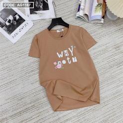 Áo thun thái nữ form rộng in chữ why not - AG1167