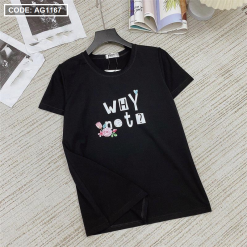 Áo thun thái nữ form rộng in chữ why not - AG1167