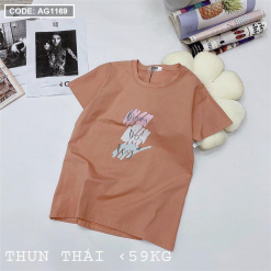 Áo nữ thun thái form suông ôm vừa in chữ vẽ màu - AG1169