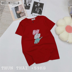 Áo nữ thun thái form suông ôm vừa in chữ vẽ màu - AG1169
