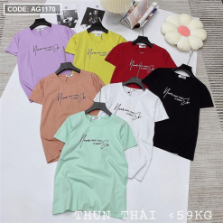 Áo thun thái nữ form rộng in chữ kiểu - AG1170