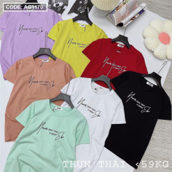 Áo thun thái nữ form rộng in chữ kiểu - AG1170