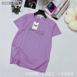 Áo thun thái nữ form rộng in chữ kiểu - AG1170