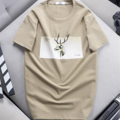 Áo Thun Nam Cổ Tròn Cotton In Tuần Lộc 3D - AB427