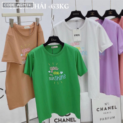 Áo thun thái nữ cổ tròn in chữ sun shine form rộng - AG1174