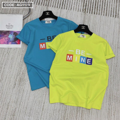 Áo thun thái nữ cổ tròn form rộng in chữ be mine - AG1175