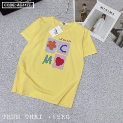 Áo thun thái nữ form rộng in logo màu - AG1177
