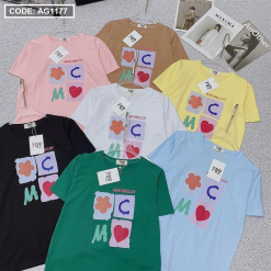 Áo thun thái nữ form rộng in logo màu - AG1177