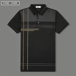 Áo Thun Nam Cổ Bẻ Sọc Nhuyễn Phối Túi (Có Size 3x) - CS200