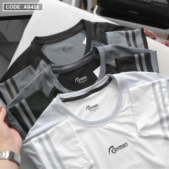 Áo Thun Nam Thể Thao Cổ Tròn Phối Tay Màu In Logo RayMan (Có size 3x) - AB428