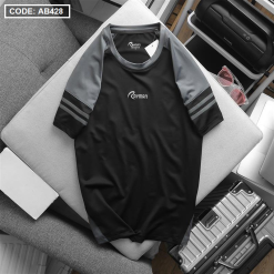 Áo Thun Nam Thể Thao Cổ Tròn Phối Tay Màu In Logo RayMan (Có size 3x) - AB428