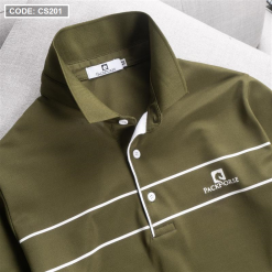 Áo Thun Nam Cổ Bẻ Phối Sọc Ngang In Logo PackHorse (có size 3x) - CS201