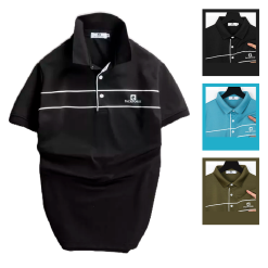 Áo Thun Nam Cổ Bẻ Phối Sọc Ngang In Logo PackHorse (có size 3x) - CS201