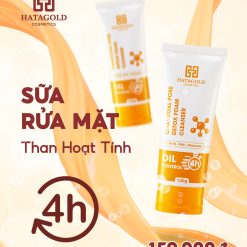 Sữa Rửa Mặt Than Hoạt Tính Hatagold Cosmetics - 8936214120031