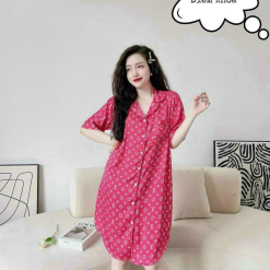 Đầm sơ mi nữ in hình họa tiết xinh xắn - DBO1236