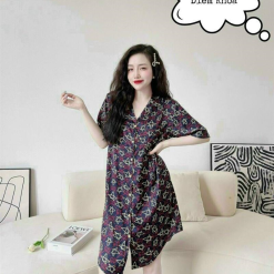 Đầm sơ mi nữ in hình họa tiết xinh xắn - DBO1236