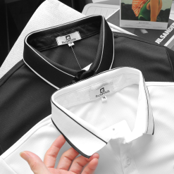 Áo Thun Nam Cổ Bẻ Phối Tag Chất Kro Mè - CS203