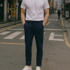 Quần Kaki Dài Nam Co Giãn Màu Xanh Đen - QB396XDEN