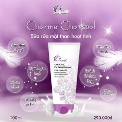 Sữa Rửa Mặt Than Hoạt Tính Charme Charcoal Purifying Cleanser - 8809085103123