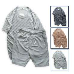 Set Bộ Nam Quần Short Áo Tay Ngắn In Logo Chìm Cao Cấp - SBN055